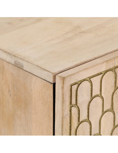 Credenze 3 pz 60x33x75 cm in Legno Massello di Mango
