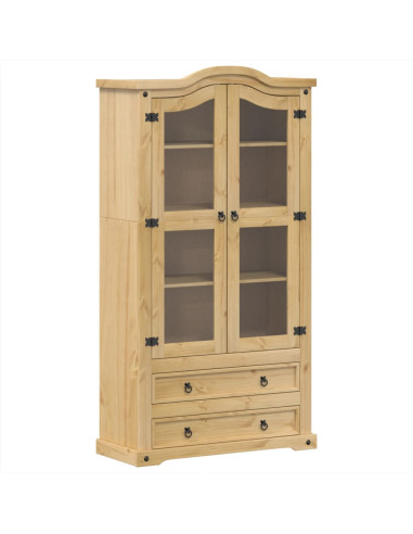Vetrina Corona 99x43x187 cm in Legno Massello di Pino