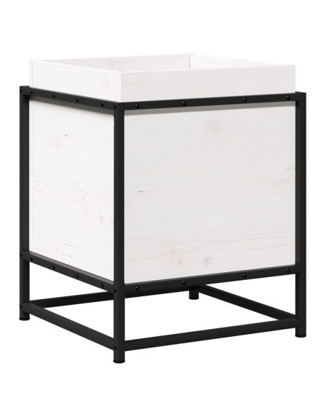 Fioriera da Giardino Bianca 40x40x50 cm Legno Massello di Pino