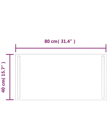 Specchio da Bagno con Luci LED 80x40 cm
