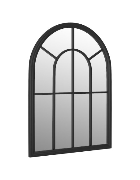 Specchio da Giardino Nero 60x45 cm in Ferro per Uso Esterno
