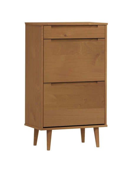 Scarpiera MOLDE Marrone 59,5x35x103cm in Legno Massello di Pino