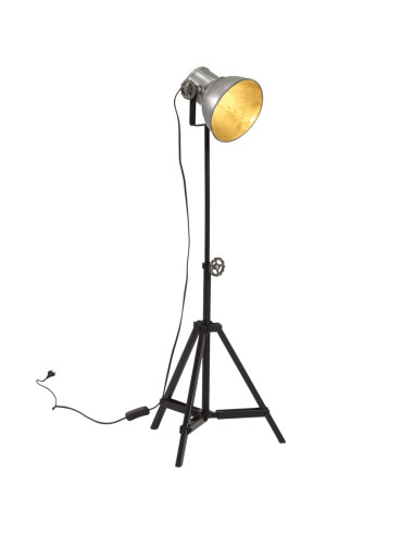 Lampada da Terra 25 W Argento Vintage 35x35x65/95 cm E27