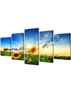 Set Stampa su Tela da Muro Girasole 200 x 100 cm