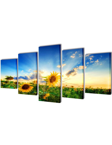 Set Stampa su Tela da Muro Girasole 200 x 100 cm