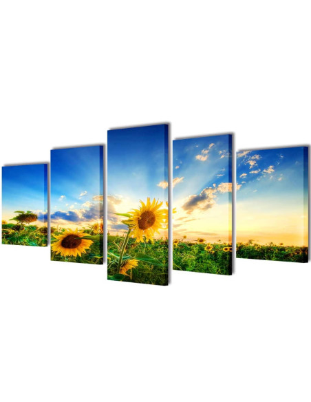 Set Stampa su Tela da Muro Girasole 200 x 100 cm