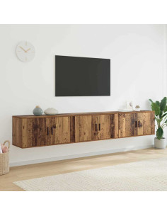 Set Mobile TV da Parete 3 pcs Legno vecchio 80 x 34,5 x 40 cm