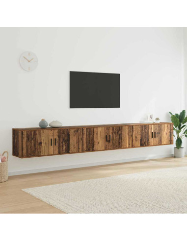 Set Mobile TV da Parete 3 pcs Legno vecchio 100 x 34,5 x 40 cm