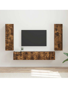 Set mobile TV 4 pcs Rovere fumé Legno multistrato