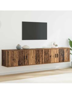 Set Mobile TV da Parete 2 pcs Legno vecchio 100 x 34,5 x 40 cm