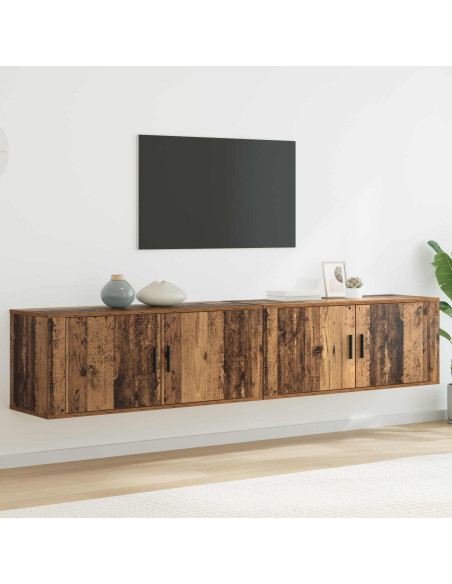 Set Mobile TV da Parete 2 pcs Legno vecchio 100 x 34,5 x 40 cm