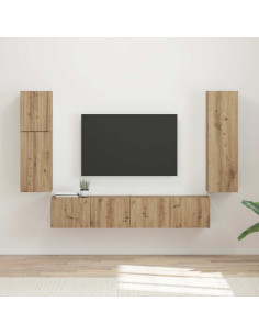 Set mobile TV 4 pcs Rovere artigianale Legno multistrato