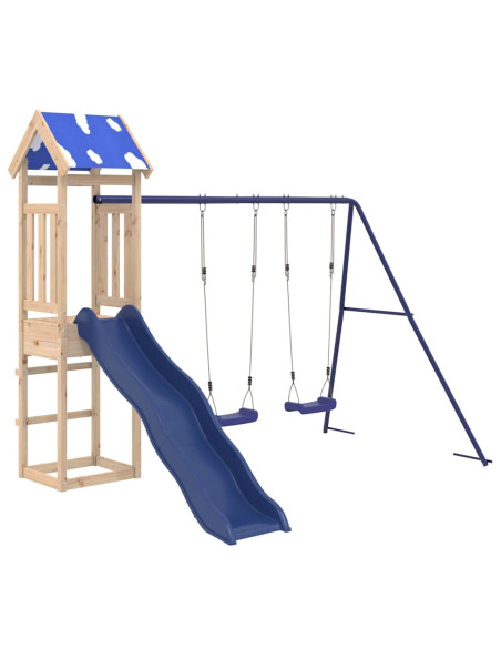 Set da Gioco da Esterno in Legno Massello di Pino