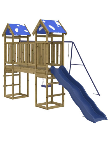 Set da Gioco da Esterno in Legno di Pino Impregnato