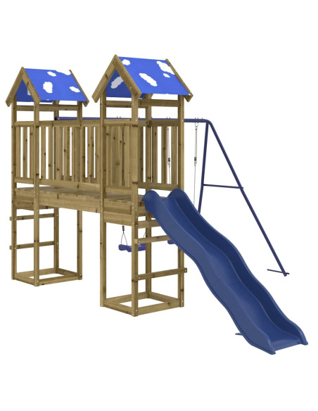 Set da Gioco da Esterno in Legno di Pino Impregnato