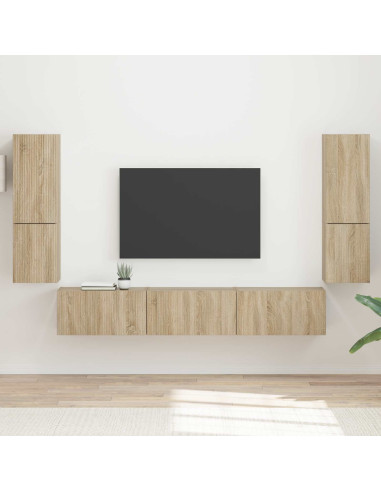 Set mobile TV 4 pcs Rovere Sonoma Legno multistrato
