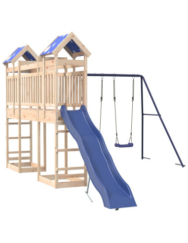 Set da Gioco da Esterno in Legno Massello di Pino