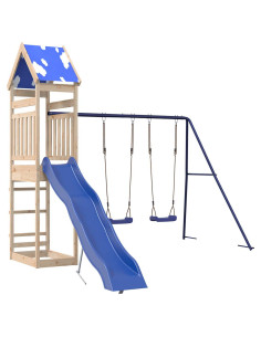 Set da Gioco da Esterno in Legno Massello di Pino