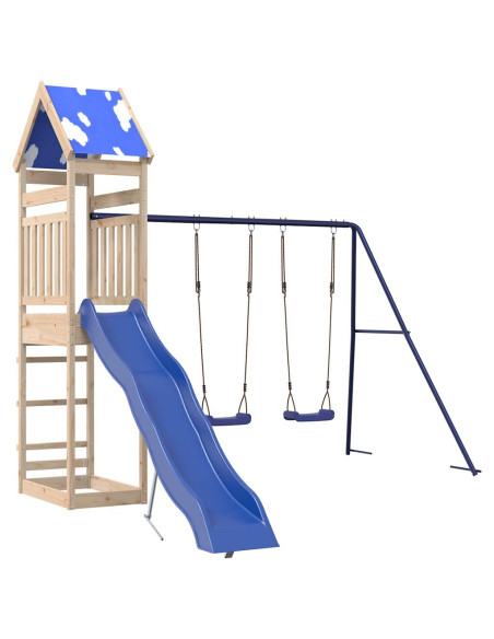 Set da Gioco da Esterno in Legno Massello di Pino