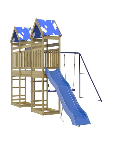 Set da Gioco da Esterno in Legno di Pino Impregnato