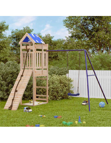 Set da Gioco da Esterno in Legno Massello di Pino