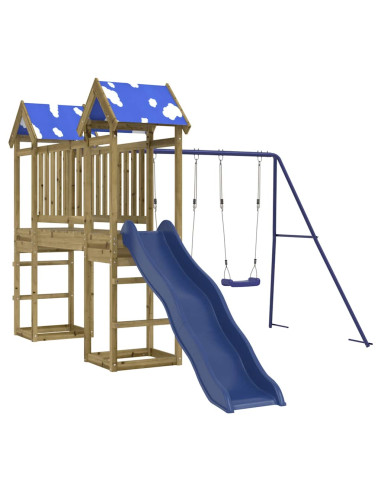 Set da Gioco da Esterno in Legno di Pino Impregnato