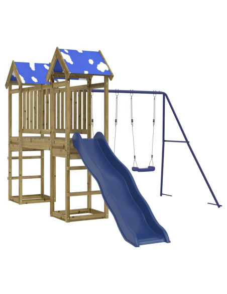 Set da Gioco da Esterno in Legno di Pino Impregnato