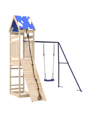 Set da Gioco da Esterno in Legno Massello di Pino