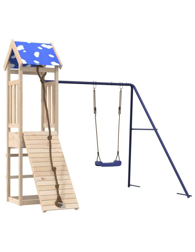 Set da Gioco da Esterno in Legno Massello di Pino