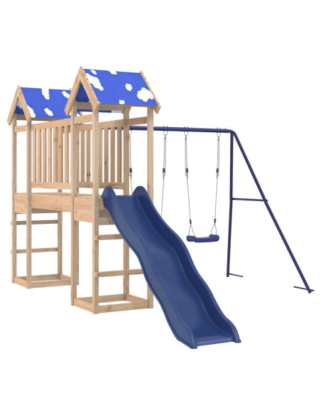 Set da Gioco da Esterno in Legno Massello di Pino