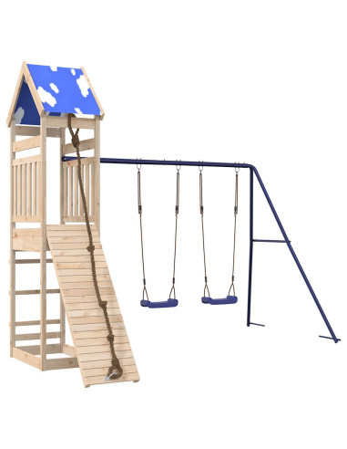 Set da Gioco da Esterno in Legno Massello di Pino