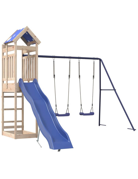 Set da Gioco da Esterno in Legno Massello di Pino