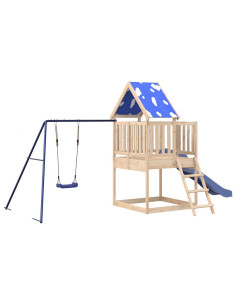 Set da Gioco da Esterno in Legno Massello di Pino