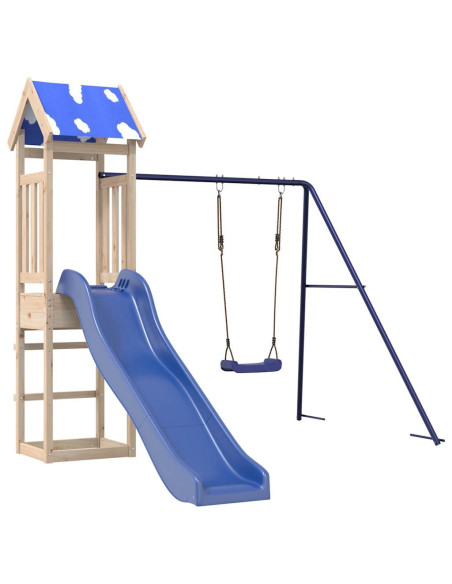 Set da Gioco da Esterno in Legno Massello di Pino