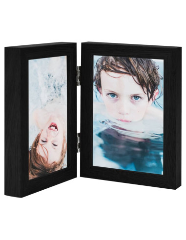 Cornice Portafoto a Libro Nera per 2 Foto 13x18cm