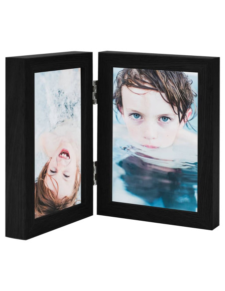 Cornice Portafoto a Libro Nera per 2 Foto 13x18cm