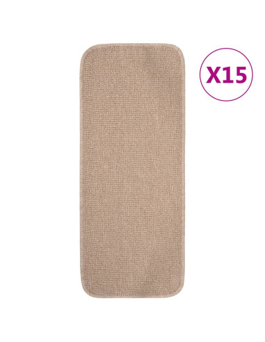 Tappetini Scale 15 pz 60x25 cm Beige Antiscivolo Rettangolari