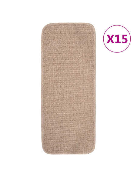 Tappetini Scale 15 pz 60x25 cm Beige Antiscivolo Rettangolari