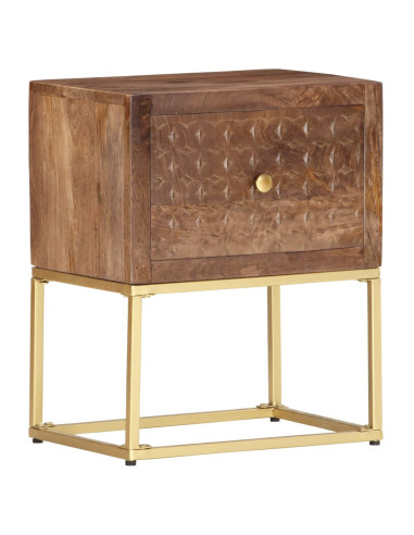 Comodino 40x30x50 cm in Legno Massello di Mango