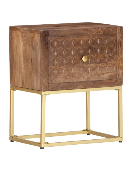 Comodino 40x30x50 cm in Legno Massello di Mango