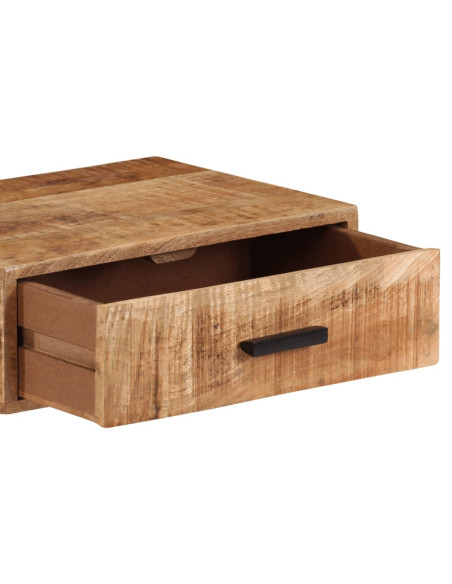 Comodino a Parete 40x30x13,5 cm in Legno Massello di Mango
