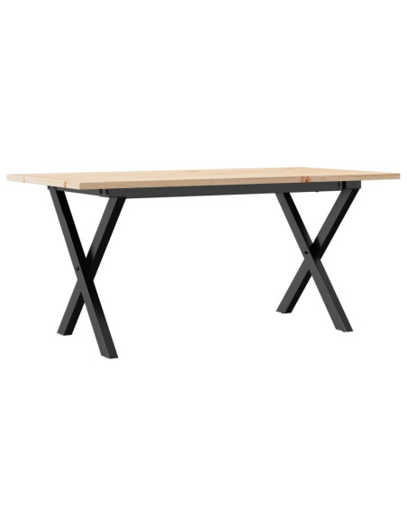 Tavolino Salotto Telaio a X 100x50x45 cm Legno Pino e Acciaio