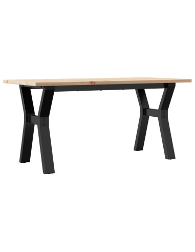 Tavolino Salotto Telaio a Y 100x50x45 cm Legno Pino e Acciaio