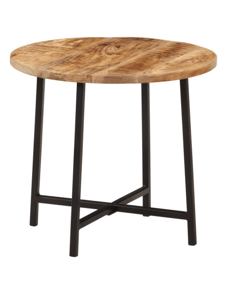 Tavolo da Salotto 45x45x40cm in Legno Massello di Mango e Ferro