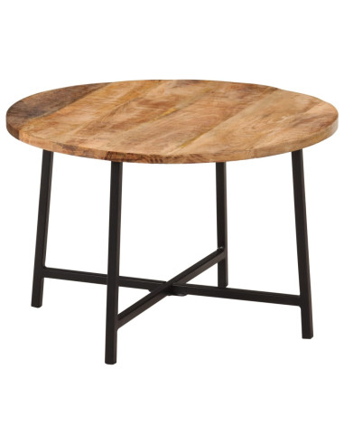 Tavolino da Salotto 54x54x35 cm Legno Massello Mango e Ferro
