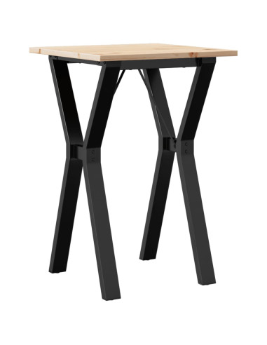 Tavolo da Pranzo Telaio a Y 50x50x75 cm Legno Pino e Acciaio
