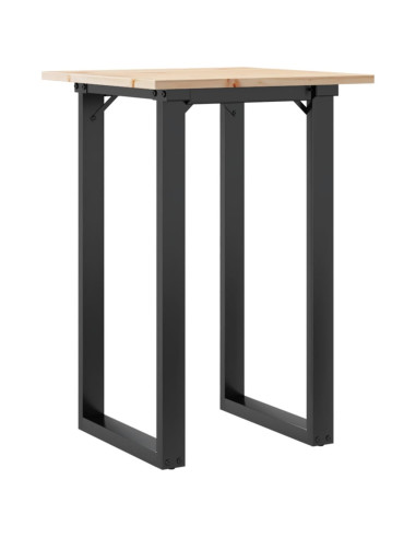 Tavolo da Pranzo Telaio a O 50x50x75 cm Legno Pino e Acciaio