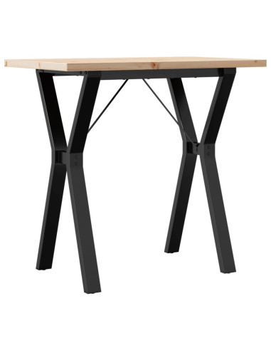 Tavolo da Pranzo Telaio a Y 80x50x75,5 cm Legno Pino e Acciaio