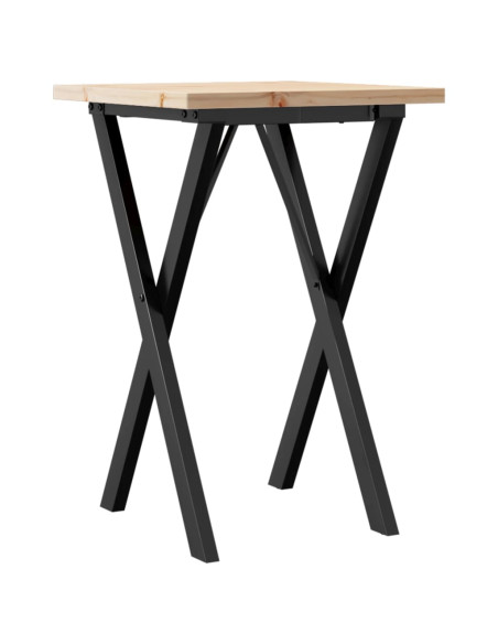 Tavolo da Pranzo Telaio a X 50x50x75,5 cm Legno Pino e Acciaio