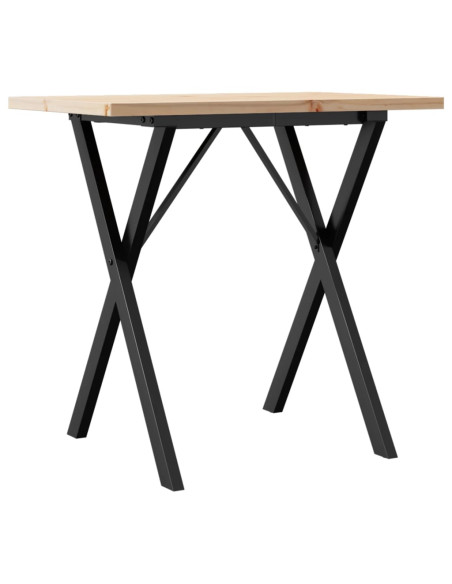 Tavolo da Pranzo Telaio a X 80x50x75,5 cm Legno Pino e Acciaio